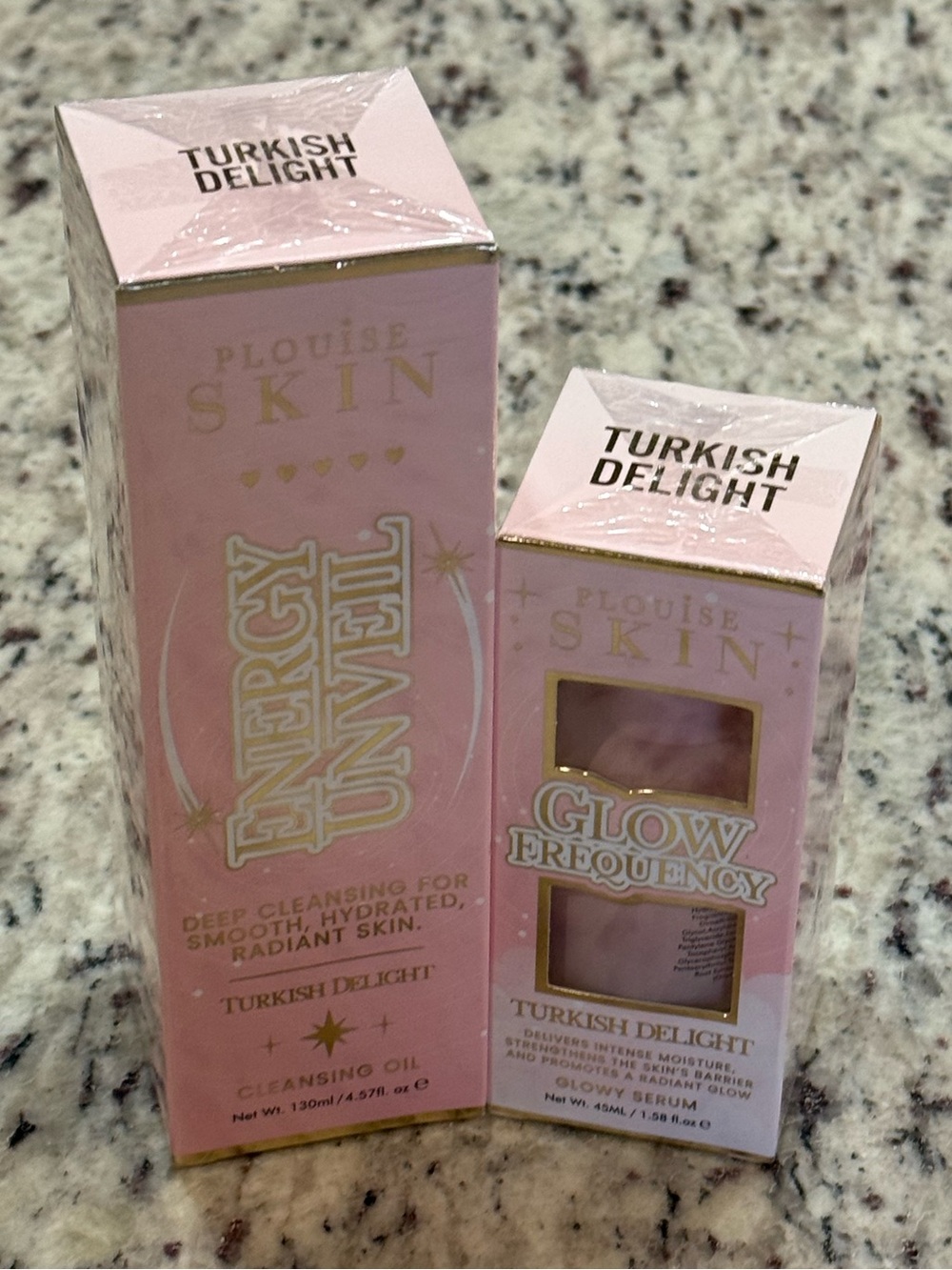 P.  Louise. Duo. Turkish Delight Glow Frequency Serum & Cleansing Oil NIB SEALED